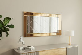 Hanah Home Espejo Pierre - Bronce, Blanco v2